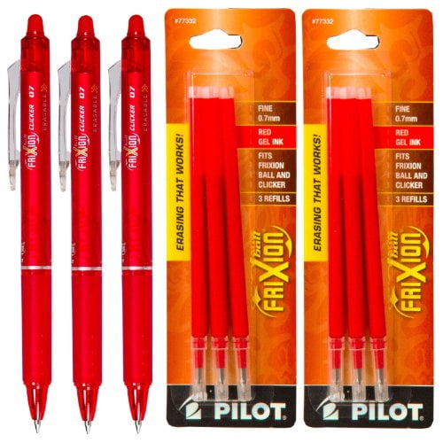 Orange Pack of 3 Pilot Refills for Frixion Rollerball 0.7 mm